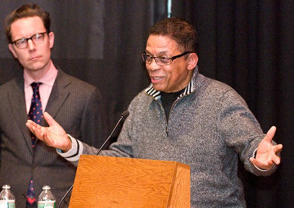Jazz legend Herbie Hancock, currently an artist in residence at Harvard University, spoke at a recent screening of "The Spook ... Jazz legend Herbie Hancock, currently an artist in residence at Harvard University, spoke at a recent screening of "The Spook ...