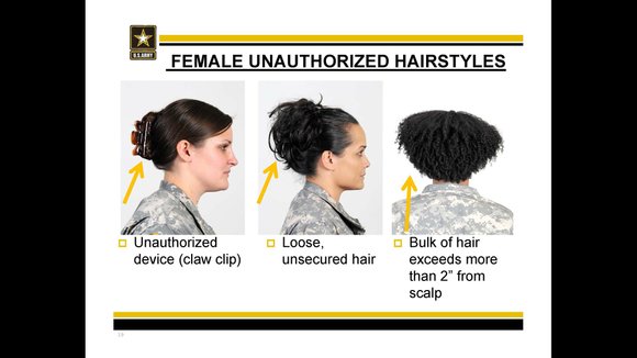 African-American female lawmakers are taking the Army to task for a new ban on a number of ethnic hairstyles, guidelines ... African-American female lawmakers are taking the Army to task for a new ban on a number of ethnic hairstyles, guidelines ...