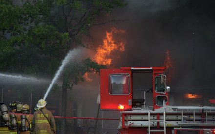 D.C. Firefighter’s battle a four-alarm blaze that destroyed Frager’s Hardware in Southeast on Wed., June 5.