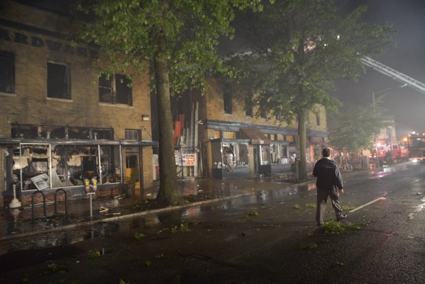 A four-alarm fire destroyed Frager’s Hardware in Southeast on Wed., June 5. More than 200 fire fighters from the District and Joint Base Anacostia Bolling fire departments to fight the blaze.