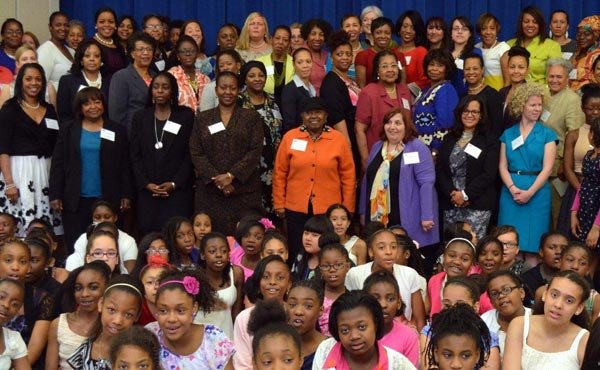Over 80 Boston area women business leaders gathered with third- to sixth-grade girls at The Boston Renaissance Charter Public School for The First Ladies of Renaissance Mentoring Program Breakfast on May 23. The breakfast, which had the theme “Great Expectations – Growing Into Greatness,” allowed the girls to discuss issues that are important to them with women from the community.