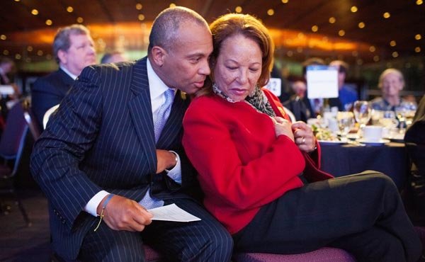 On Wednesday, May 8, Gov. Deval Patrick, pictured here with his wife, First Lady Diane Patrick, was honored by the Greater Boston Chamber of Commerce with the 2013 Distinguished Bostonian Award.