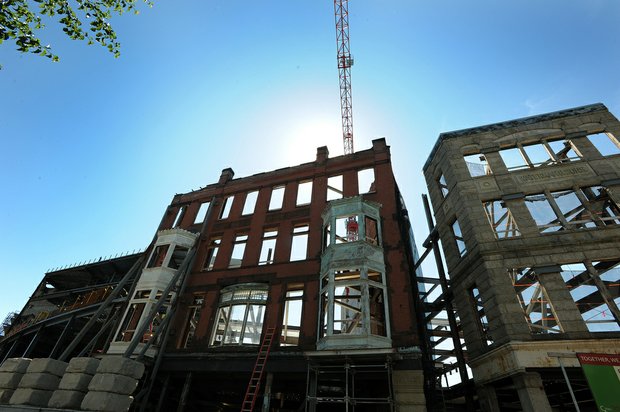 Progress on the Ferdinand Building Construction in Dudley Sq, Roxbury.