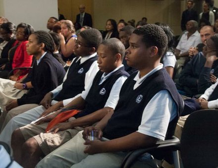 D.C. area students attend the UNCF's "Better Futures" roll-out campaign.