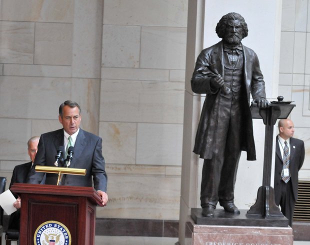House Speaker John Boehner (R-Ohio) offer remarks at Frederick Douglass statue unveiling held at the U.S. Capitol on June 19.