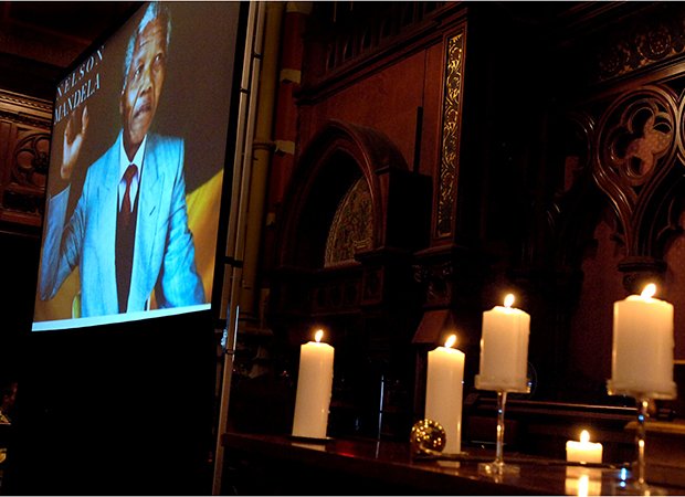 The 95th birthday of Nelson Mandela, former President of South Africa, was celebrated at the Old South Church on Nelson Mandela International Day. In attendance were hundreds of Bostonians with Governor Deval Patrick and Boston Mayor Thomas Menino as featured speakers. The celebration ended with a candle lighting ceremony attended by local activists who made major contributions to the Anti-Apartheid movement.