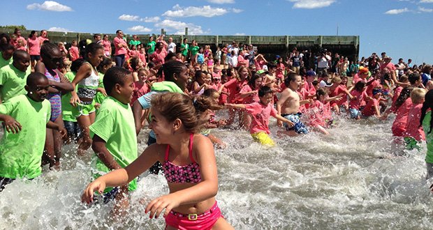 Youth and teens from 15 youth groups took part in the third Annual Kids Beach Bash and Splash on Aug. 15 at the Curley Recreation Center in South Boston.