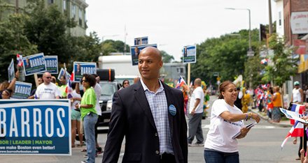 John Barros continued his energetic rise on the campaign trail, participating in the Dominican Day Parade with over 100 supporters, a music van and truck.
