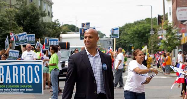 John Barros continued his energetic rise on the campaign trail, participating in the Dominican Day Parade with over 100 supporters, a music van and truck.