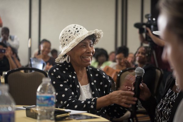 Nettie Hailes talks about her participation in the 1963 March on Washington during the Black Women's Roundtable discussion and luncheon on Thurs., August 22 at the Hyatt Regency Capitol Hill in Northwest.