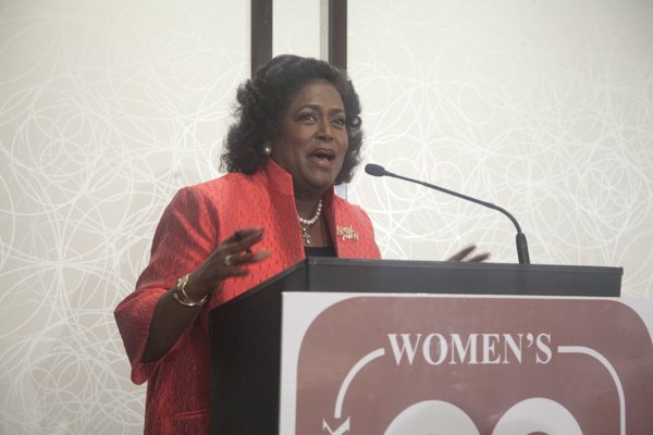 National Council of Negro Women Chair, Ingrid Saunders-Jones shares her story of the march in Detroit, Mi., during the 1963 March on Washington at the Black Women's Roundtable luncheon and discussion held Thurs., August 22 at the Hyatt Regency Capitol Hill in Northwest.