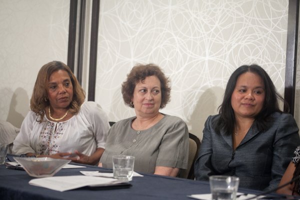 Beverly Alston, NAN Chair; Carol S. Rosenblatt, Executive Director, Coalition of Labor Union; and, Christine Chen, President, Asian Pacific Islander Vote panelist at the Black Women's Roundtable discussion and luncheon on Thurs., August 22 at the Hyatt Regency Capitol Hill in Northwest.