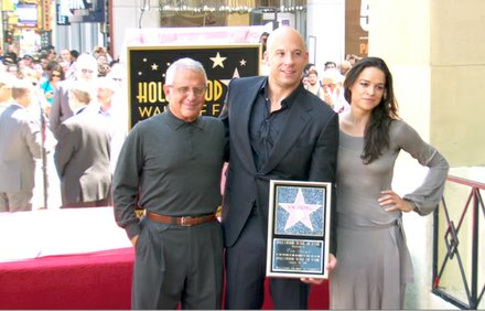 Vin Diesel with "Fast and Furious" co-star Michelle Rodriguez.