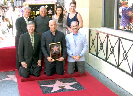 Vin Diesel receives star on Hollywood Walk of Fame.