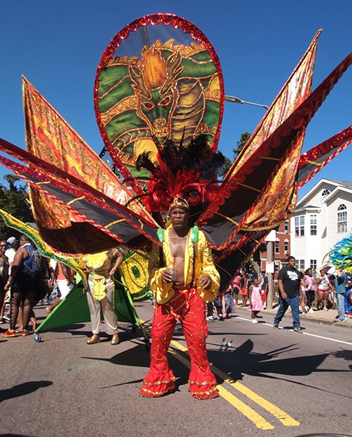 Selwyn Malcolm’s costume at the Caribbean Festival on Aug. 24 portrays a fierce mare in keeping with the Trinidad and Tobago Social Club’s theme for 2013, “Nightmares.”
