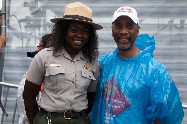 Lafayette Barnes, Sr. with National Park Service officer
