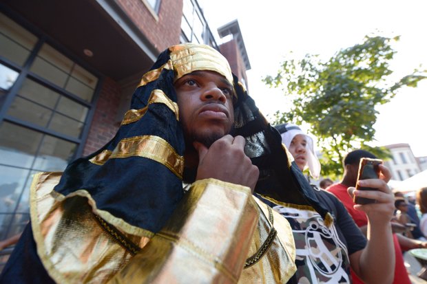 MC Rahiem Supreme, awaiting his turn at the microphone during Adams Morgan Day on Sunday, September 9.