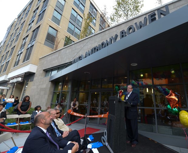 D.C. Council member Jim Graham (D-Ward 1) speaks during a ribbon-cutting ceremony at the newly refurbished Anthony Bowen YMCA in Northwest on Monday, Sept. 9.