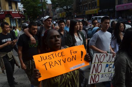 Supports at the rally marching for justice