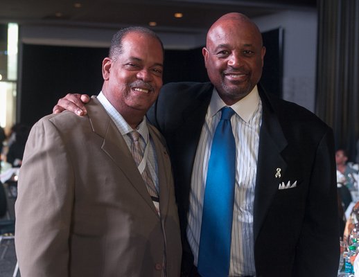 Washington Informer Advertising and Business Manager, Ron Burke with motivational speaker, Willie Jolley at the ALC 2013 Prayer Breakfast held at the Walter E. Washington Convention Center on Saturday, Sept. 21.