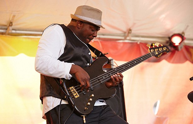 Bassist Charnett Mofitt performs with the Will Calhoun Trio during the Beantown Jazz Festival last week. The three-day festival brought top jazz musicians to multiple stages on Columbus Ave. in Lower Roxbury, Scullers Jazz Club and the Berklee Performance Center.