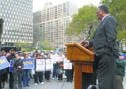 Rev. Jackson and Union Protest Government Shutdown