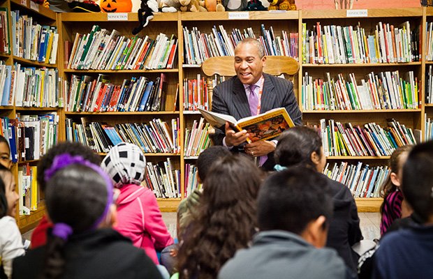 Last Wednesday, Governor Patrick visited the Harrington Elementary School in Lynn to celebrate the school’s rapid gains in student achievement.