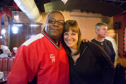 BASE Founder Robert Lewis with Dawn Curtis and Scott Tully of Novaya Real Estate Ventures in background.