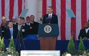 President Obama paid tribute to U.S. veterans during a wreath-laying at Arlington National Cemetery in Virginia on Monday. President Obama paid tribute to U.S. veterans during a wreath-laying at Arlington National Cemetery in Virginia on Monday.