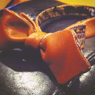KNITS & KNOTTS — "The Assyrian": Amazing neckwear should have a combination of great color(s) and texture. For this reason, I love "The Assyrian" necktie designed by Knits & Knotts. Instead of relying on silk, Knits & Knotts uses leather — the perfect finishing touch to first-rate haberdashery. When paired with the classic cashmeres and wools at Everett Hall or Pink, and Bruno Magli Longwing Oxfords, "The Assyrian" takes the fashion game to new heights. (www.kandkneckwear.com)