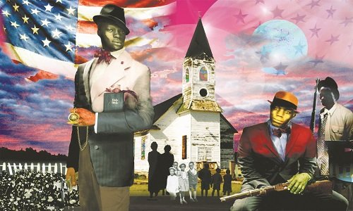 NAJEE DORSEY ART: As an historian whose focus includes the Great Migration, I am mesmerized with the artwork of Najee Dorsey. Using mixed media, including period ephemera and photos, Dorsey's work is among the most exceptional I've come across in years. In addition to bridging the past and present, Dorsey's work is thought-provoking and inspiring. Make wall space for what are bound to be great investments. (www.najeedorsey.com)