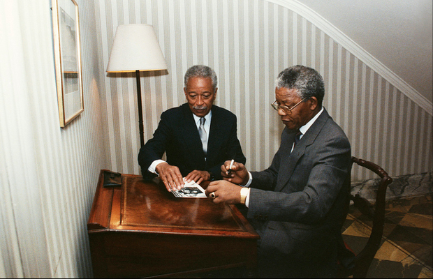 Mayor David Dinkins and Nelson Mandela
