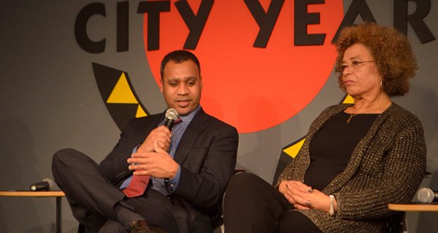 Cambridge City Councilor Dennis Benzan and legendary civil rights activist Angela Davis were special guests at the annual benefit for The Young People’s Project in celebration of the life and legacy of civil rights pioneer and Algebra Project founder Bob Moses.
