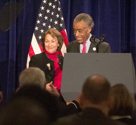 National Organization of Women President, Terry O'Neill received the MLK Merit Award at the King Day Breakfast held at the Mayflower Hotel in Northwest on Monday, Jan. 20.