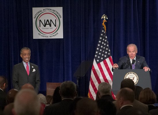 U.S. Vice President Joe Biden speaking at the National Action Network King Day Breakfast on Monday, Jan. 20 at the Mayflower Hotel in Northwest.