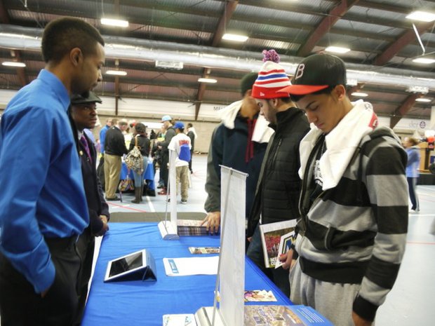 On Saturday, January 18th over 500 families came out in support of The BASE’s 1st Annual U. Dream College and Resource Fair, held at the DCR’s Melnea Cass Center (120 Martin Luther King Jr. Blvd). The event in celebration of Dr. Martin Luther King Jr., attracted families from the Dorchester, Roxbury and Mattapan communities as well as Brockton, Lawrence, East Boston and New Hampshire. During the 4 hour event families and participants had access to and were engaged with over 20 colleges and trade- school programs from all across New England. These colleges and universities were also featured during the “College Smack Down”; a 90 second pitch to audience members on the benefits of attending their institution. Other fantastic highlights during the event included a keynote address by Health and Human Services Chief of Staff, Mr. Felix Arroyo, over $100,000 in scholarships and stipends awarded, on- site college applications and acceptance and on-site financial aid assistance.
The event’s entertainment featured Ms. Courtney Boston and the Touch 106.1 FM radio station and Universal Music Group Distribution’s recording artist, Breje.