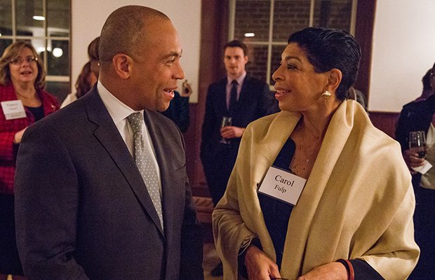 Gov. Deval Patrick — here with Carol Fulp, chief executive of the Partnership — and First Lady Diane Patrick were honored by Eastern Bank with the Community Advocacy Award for their dedication to fighting for equal access and opportunity for all at the Museum of African American History in Boston.