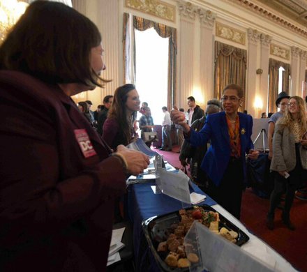 D.C. Delegate Eleanor Holmes Norton, along with Destination DC, hosted House and Senate members and their congressional staff at the annual "Ask Me About D.C." fair at the Cannon House Office Building on Wednesday, Feb. 19. Guests got a chance to meet with an array of businesses relating to tourism, entertainment and food service.