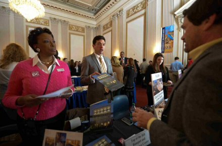 D.C. Delegate Eleanor Holmes Norton, along with Destination DC, hosted House and Senate members and their congressional staff at the annual "Ask Me About D.C." fair at the Cannon House Office Building on Wednesday, Feb. 19. Guests got a chance to meet with an array of businesses relating to tourism, entertainment and food service.