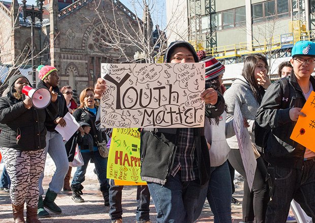Over 1,000 youth rallied for summer jobs funding in downtown Boston." (on February 20th)