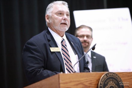 Tom Wilczak received the Citizen of the Year Award from Romeoville Mayor John Noak at the State of the Village address.