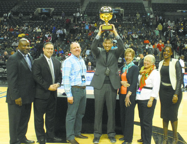 Coach Stephen Tsai and PSAL VIPs