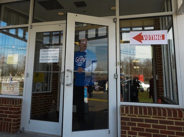 D.C. Mayor Vincent Gray cast his ballot April 1 in the Democratic primary election at his Ward 7 precinct. Gray faces seven candidates in his re-election bid.