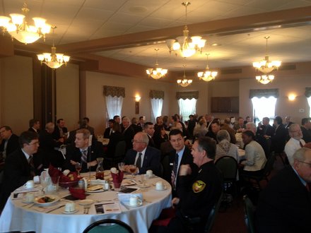 Guests get ready for lunch at Lockport Mayor Steve Streit's State of the City Address.