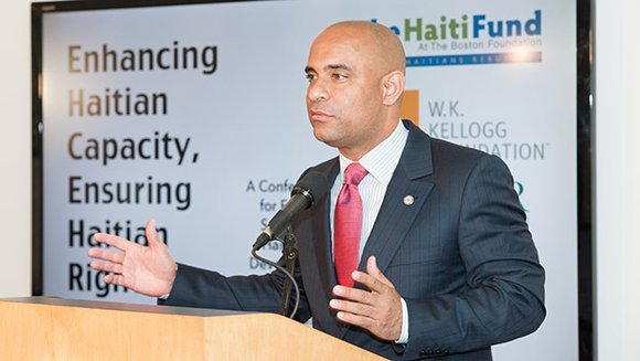 Haitian Prime Minister Laurent Lamothe spoke at a funders conference held at the Boston foundation, outlining his government’s efforts to ... Haitian Prime Minister Laurent Lamothe spoke at a funders conference held at the Boston foundation, outlining his government’s efforts to ...