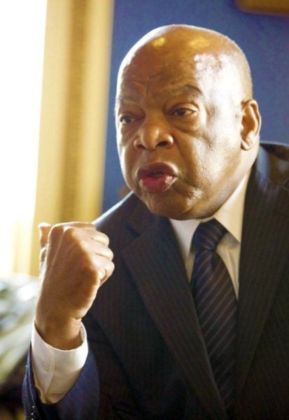 Democratic Rep. John Lewis of Georgia speaks with reporters in the office of the House Minority Whip in D.C. on June 26, 2014.