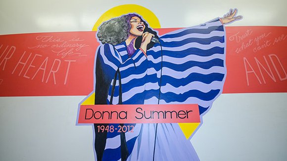 Muralists pay tribute to Dorchester native and disco superstar Donna Summer at the Jeremiah E. Burke High School Muralists pay tribute to Dorchester native and disco superstar Donna Summer at the Jeremiah E. Burke High School