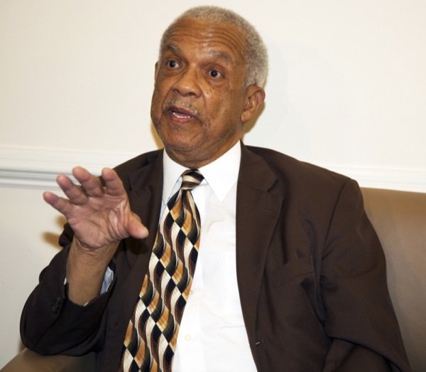 Freedom Rider Rev. Reginald Green speaks to the press before a June 2 ceremony at a U.S. Department of Education facility in Richmond, Virginia, to commemorate the 50th anniversary of the Civil Rights Act.