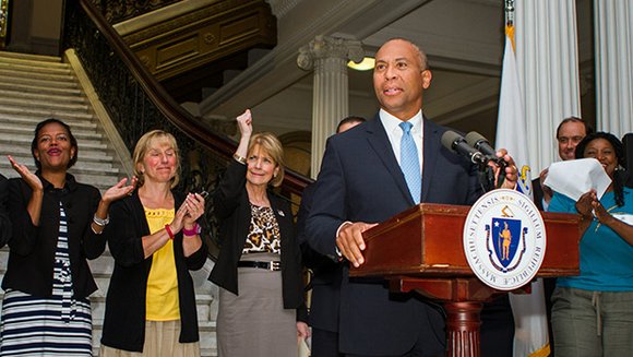 Labor activists, Gov. Deval Patrick and legislators gathered at the State House last week to mark the signing into law ... Labor activists, Gov. Deval Patrick and legislators gathered at the State House last week to mark the signing into law ...