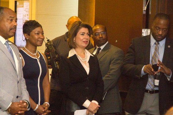 SBA Administrator Maria Contreras-Sweet at the U.S. Black Chambers School of Chamber and Business Management luncheon held at the new Black-owned Marriott Marquis in Northwest on Thursday, July 10.